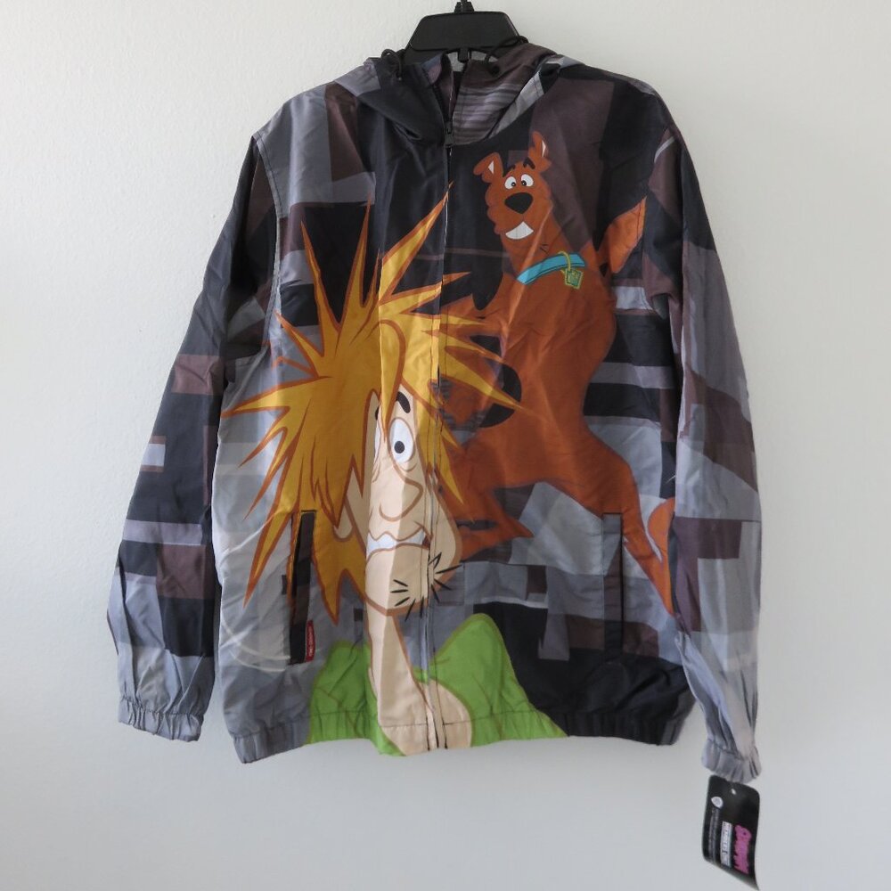 (#106) MEN'S MEMBERS ONLY SCOOBY DOO SHAGGY WINDBREAKER HOODIE JACKET